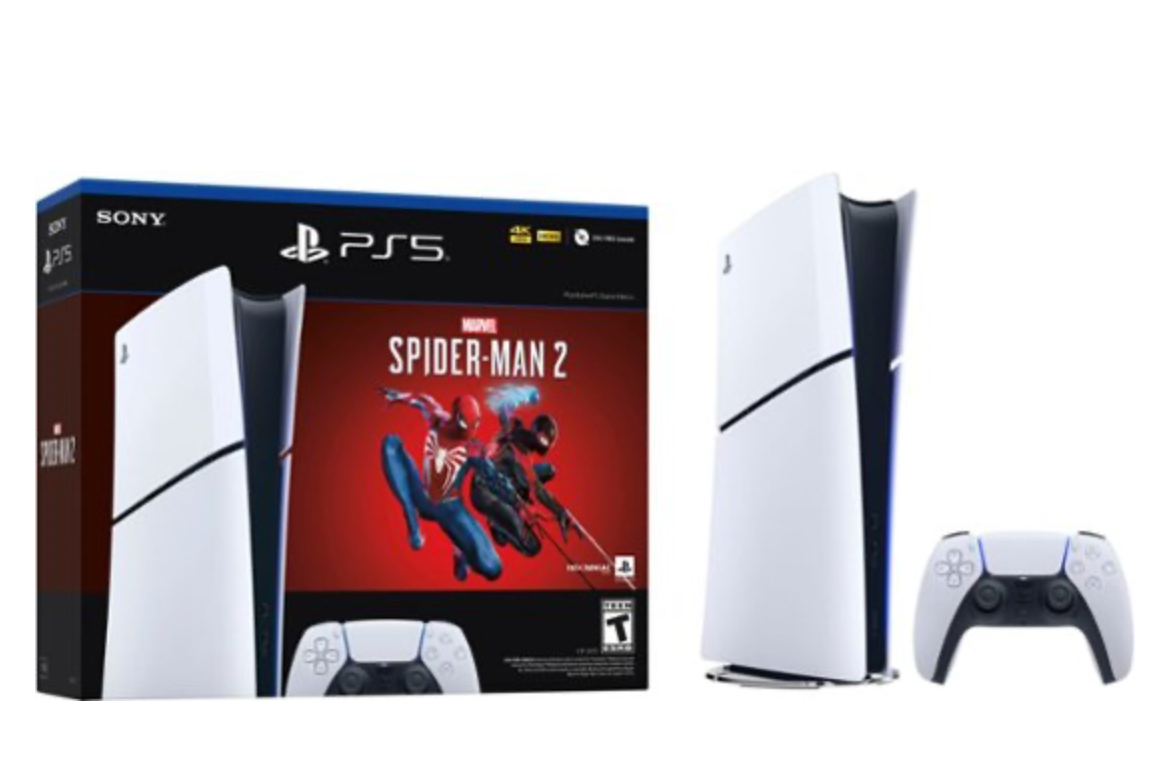 Sony Interactive Entertainment - PlayStation 5 Slim Console Digital Edition – Marvel's Spider-Man 2 Bundle (Full Game Download Included) - White